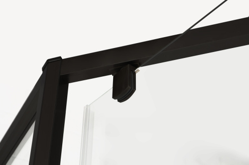 Душевой уголок Cezares ECO ECO-O-P-1-90-C-NERO 90х90 стекло прозрачное профиль черный без поддона - фото 2