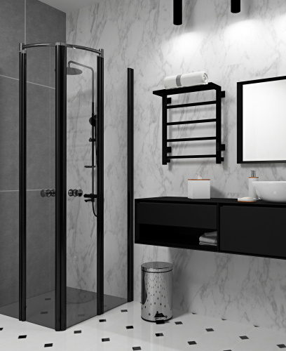 Полотенцесушитель Indigo Forma LEF60-50BRRt 53х60 электрический черный муар - фото 2