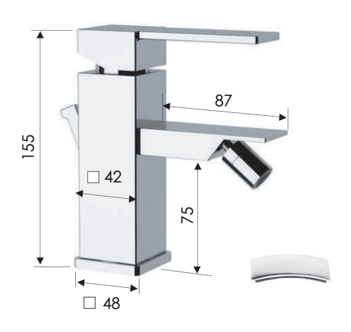 Смеситель Remer Qubika Q20 на биде хром - фото 2