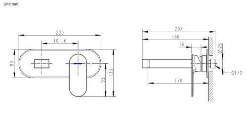 Смеситель для душа Bravat Gina P69182C-ENG встраиваемый в стену хром - фото 2