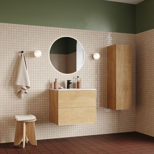 Тумба с раковиной IDDIS Bild BIL60V0i95K 60х45х50 подвесная цвет дуб - фото 4