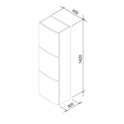 Шкаф-пенал Eban FKMDT114CS-SBA*3 bianco assoluto 30х37х114 цвет белый - фото 2