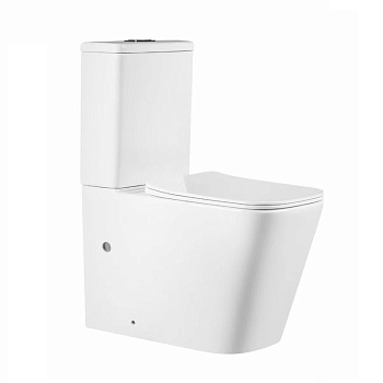 Унитаз напольный с бачком Bond Cube F04-00 белый с сиденьем безободковый душевой смыв