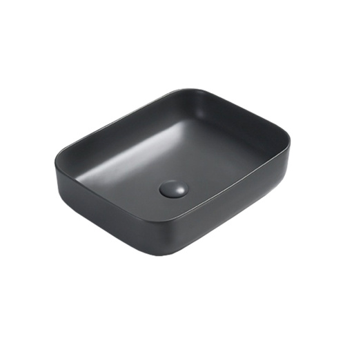 Раковина из сантехнического фарфора Vincea VBS-105MA 50х39 накладная цвет антрацит матовый без отверстий под смеситель - фото 2