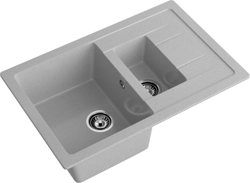Кухонная мойка Granfest Quadro Q-775KL серый 77х50 цвет серый поверхность матовая - фото 2