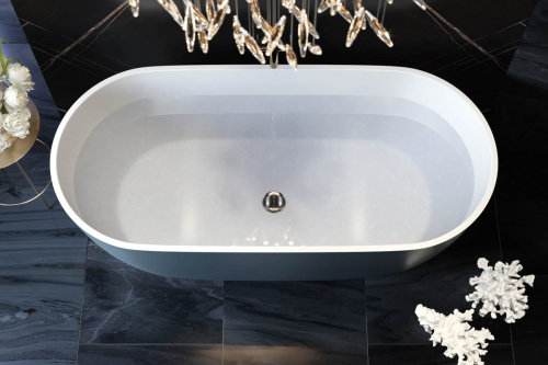 Ванна из искусственного камня Holbi VENUS 1.01.001.11.2 168х80 отдельностоящая овальная - фото 2