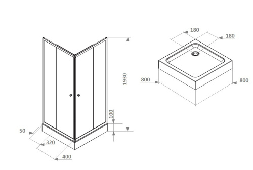 Душевой уголок Parly ZFQ81B 80х80 стекло матовое профиль черный с поддоном - фото 4