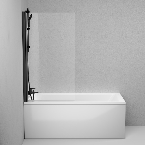 Душевая шторка на ванну Am.Pm Gem W90BS-D080-140BT 80х140 стекло прозрачное профиль черный матовый ориентация универсальная - фото 5