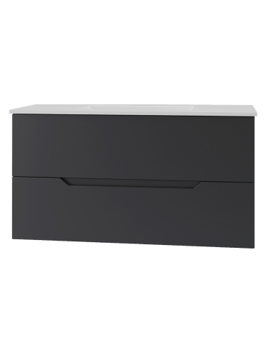 Тумба с раковиной Orange Line Li-100Tub+Ra 102х47х54 цвет черный - фото 2