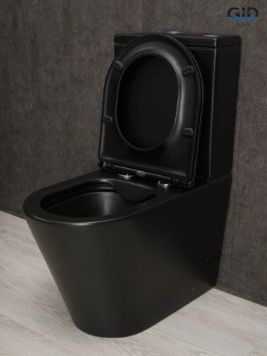 Унитаз напольный с бачком Gid Cortado Tn2189Bm (62248Y) черный матовый с сиденьем микролифт безободковый - фото 2