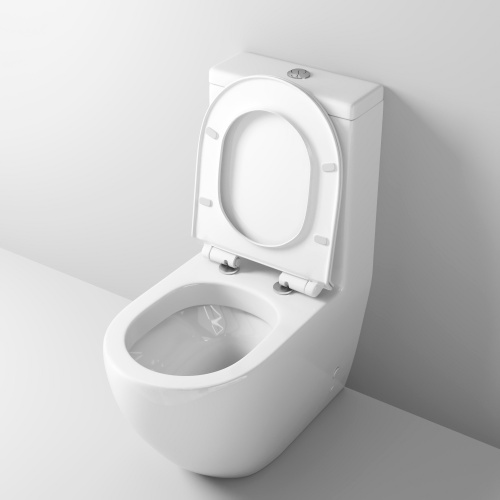 Унитаз напольный с бачком Grossman Style GR-4496S белый с сиденьем микролифт безободковый каскадный смыв - фото 4
