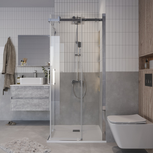 Душевой уголок Grossman Classic 300.K33.04.1010.10.00 100х100 стекло прозрачное профиль хром глянцевый без поддона - фото 4