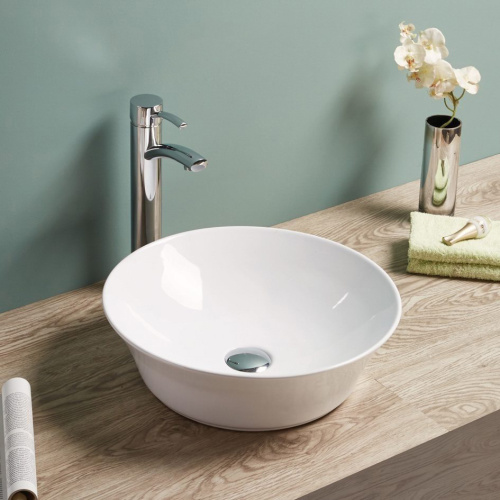 Раковина из сантехнического фарфора Melana 78114-805 42х42 накладная цвет белый без отверстий под смеситель - фото 5