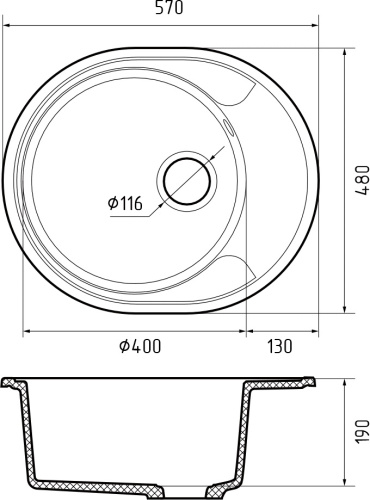 Кухонная мойка Granfest Urban 857L песочный 57х48 цвет бежевый поверхность матовая - фото 3