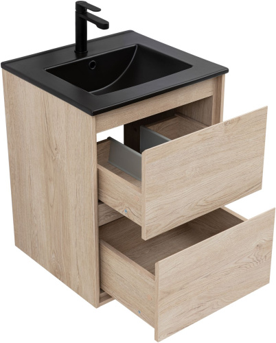 Тумба под раковину Aquanet Милан 00336381 50х45х64 подвесная цвет светлое дерево - фото 2