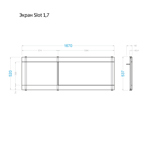 Экран под ванну Alavann Slot 170 см ALV0721001 фронтальный МДФ откидной белый - фото 5