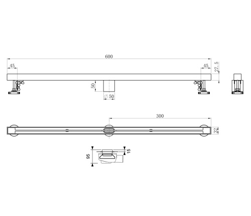 Душевой лоток Wonzon & Woghand WW-65406T-BR в пол - фото 2