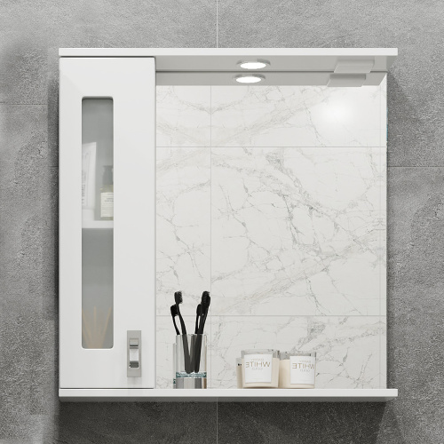 Зеркало-шкаф Onika Кристалл 206705 67х16х71 подвесной цвет белый - фото 2