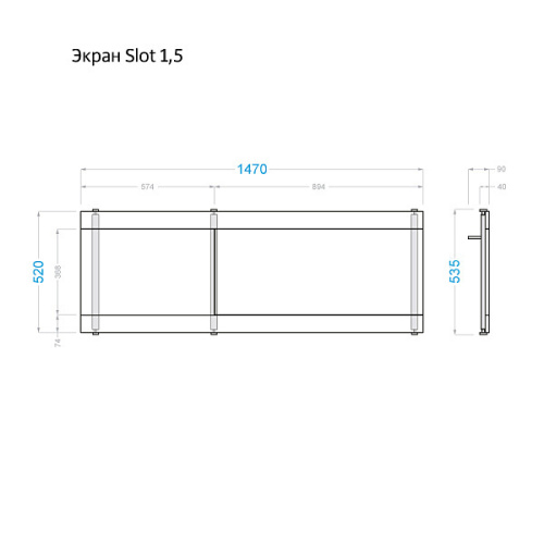 Экран под ванну Alavann Slot 150 см ALV0668001 фронтальный МДФ откидной белый - фото 5