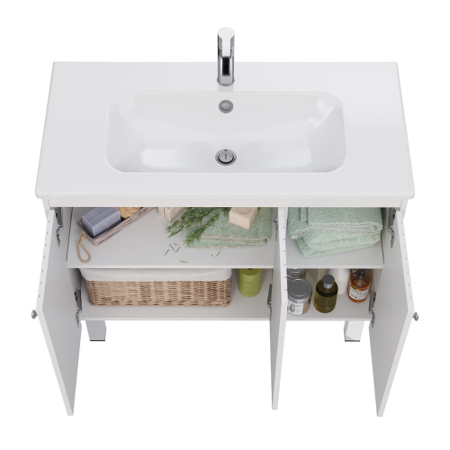 Тумба под раковину LeMark Romance LM07R100T 96х45х71 напольная/подвесная цвет белый - фото 3