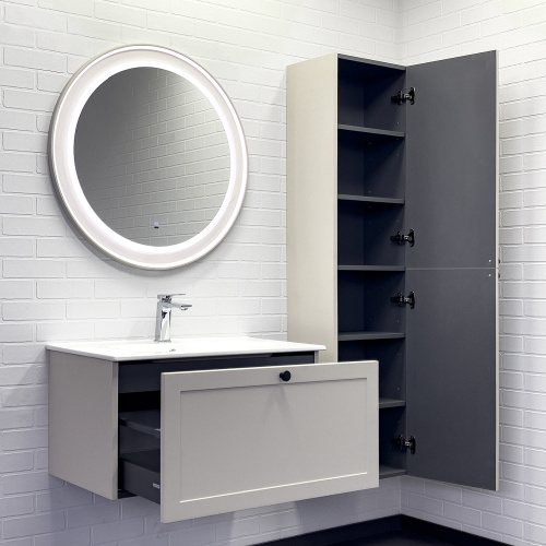 Тумба с раковиной Comforty Ереван 00-00014864CF 81х47х42 подвесная цвет серый шелк - фото 5