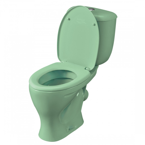 Унитаз-компакт напольный с бачком Santeri Воротынский 1P4017S0400BF салатовый с сиденьем каскадный смыв - фото 2