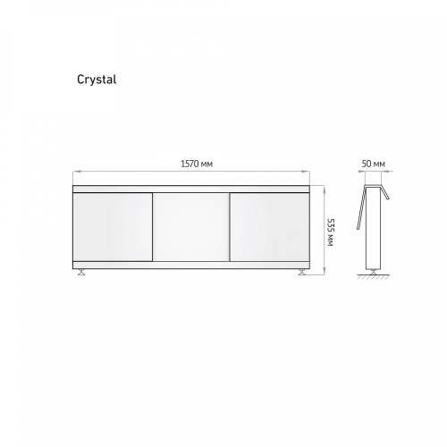 Экран под ванну Alavann Crystal 160 см ALV0256001 фронтальный МДФ раздвижной белый - фото 4