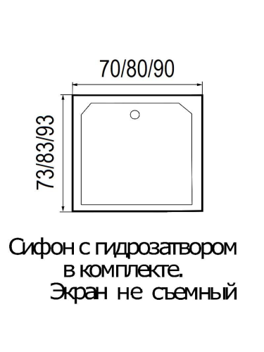 Душевой поддон WEMOR 70/73 S (10000000923) 70х73 акрил белый с каркасом - фото 2