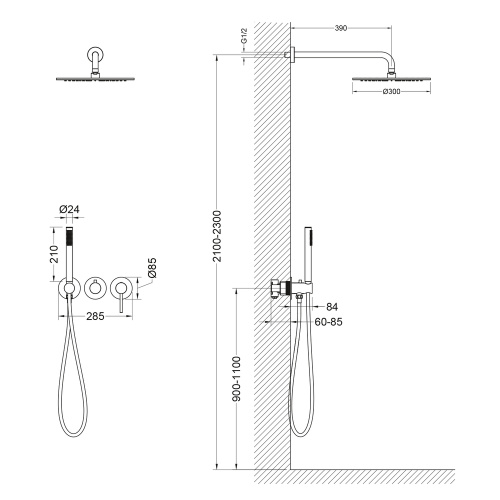 Душевая система Timo Saona SX-2349/16SM встраиваемая в стену - фото 2