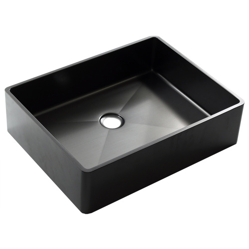 Раковина из нержавеющей стали Melana MLN-D4837B Castle 48х37 накладная цвет черный без отверстий под смеситель - фото 3