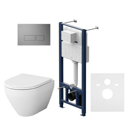 Комплект унитаз с инсталляцией с клавишей смыва Am.Pm Spirit V2.0 IS47031.701700 - фото 2