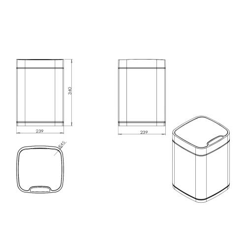 Ведро мусорное Java S-883B-9O - фото 3