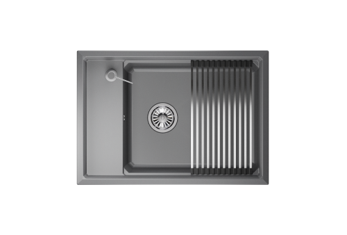 Кухонная мойка Granula Kitchen Space 7305, АЛЮМИНИУМ 73х51 цвет алюминиум поверхность матовая - фото 2