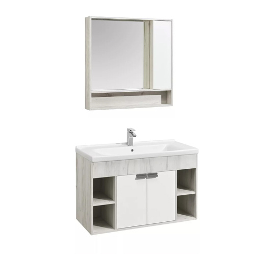 Зеркало-шкаф Aquaton Флай 1A237802FAX10 100х13х91 подвесной цвет дуб светлый - фото 3