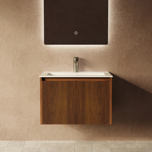 Тумба с раковиной+зеркало Art Decco Camilla (Камилла) ACM06W22S1M0 60x45x40 подвесная цвет черный орех - фото 4