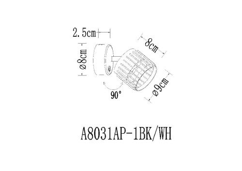 Спот Arte Lamp Atria (Атриа) A8031AP-1BK - фото 2
