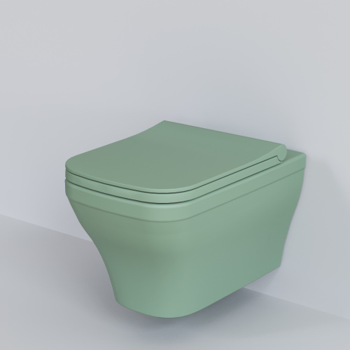 Унитаз подвесной Ambassador Benefit 203T21001R-202T21001S мятный матовый с сиденьем - фото 5