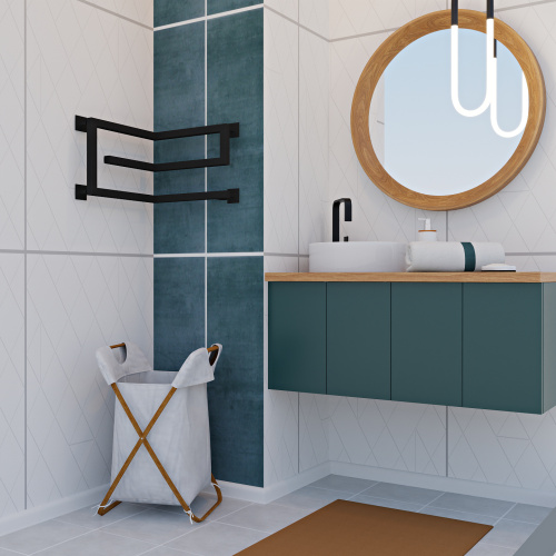 Полотенцесушитель Indigo Korfu DGK30-40-40BRRt 40х30 электрический черный муар - фото 4