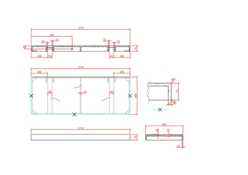 Столешница Armadi Art Flat 869-120-NM 121х46 накладная цвет черный - фото 2