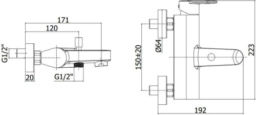 Смеситель для ванны с душем Paffoni Candy CA022CR настенный хром - фото 2