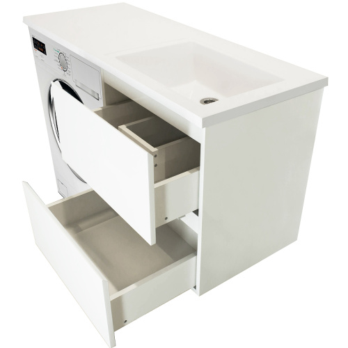 Тумба с раковиной Эстет Dallas Luxe 100 ФР-00002314 36х48х61 подвесная цвет белый - фото 3