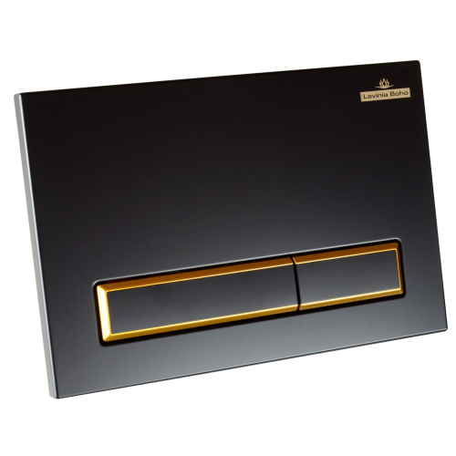 Клавиша смыва механическая Lavinia Boho RelFix 38050801 цвет черный матовый/золото - фото 2