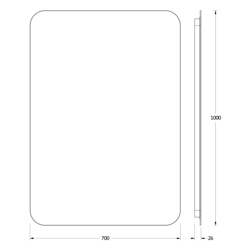 Зеркало в ванную Defesto OPTI DF 2819R 70х100 - фото 2