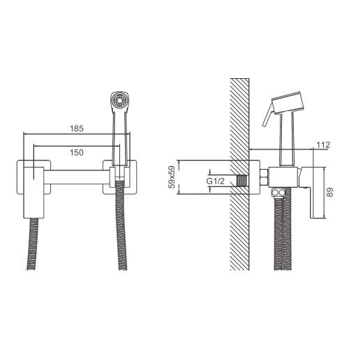 Гигиенический душ со смесителем Belz B806 B55806 хром - фото 3