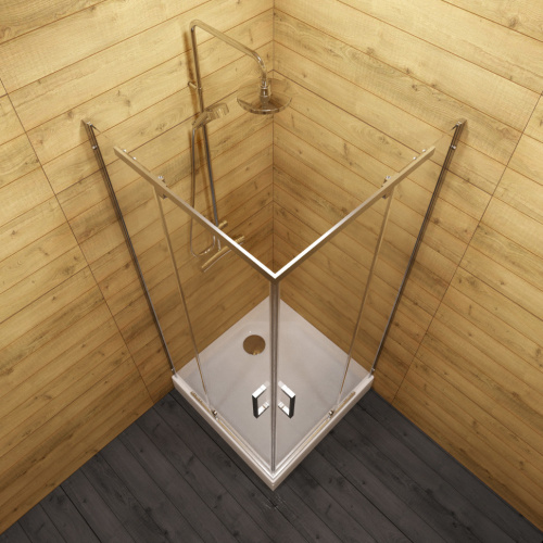 Душевой уголок Тритон Каппа Щ0000054221 90х90 стекло прозрачное профиль хром с поддоном - фото 3