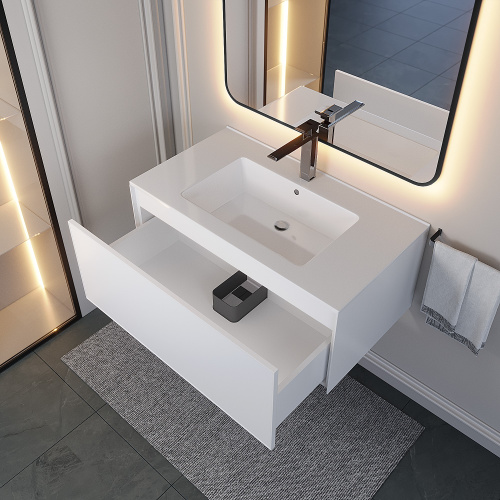 Тумба с раковиной Uperwood Parma Premium 39330205466 86х48х37 цвет белый матовый - фото 3