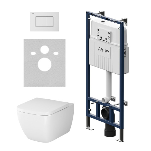Комплект унитаз с инсталляцией с клавишей смыва Am.Pm Gem IS100201.901701