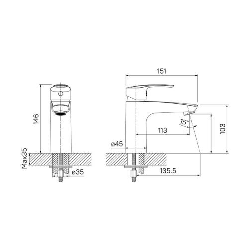 Смеситель IDDIS Ray RAYSB00i01 на раковину хром - фото 4