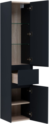 Шкаф-пенал Aquanet Бруклин 00310138 35х31х163 подвесной цвет черный - фото 2