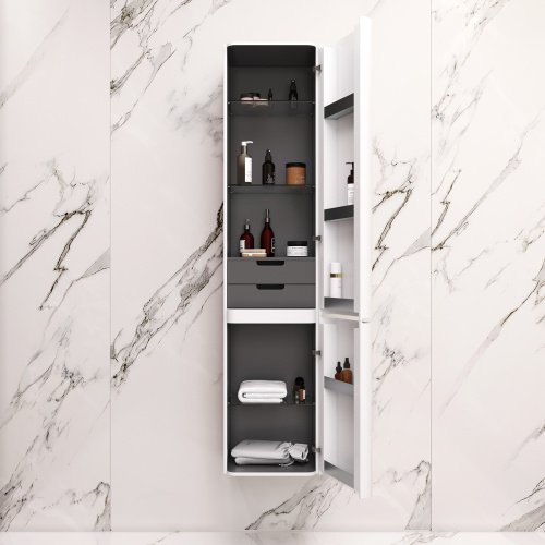 Шкаф-пенал Am.Pm Sensation M30CHR0406WG 40х35х155 подвесной цвет белый - фото 3